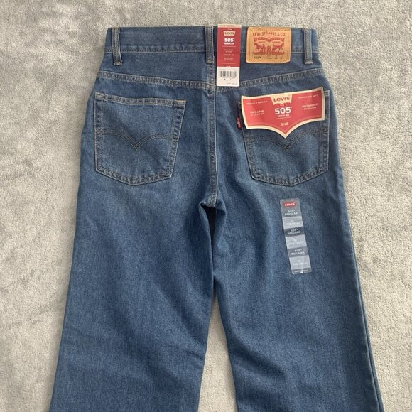 Levi's 505 Jeans Boys Junior Size 16 Blue Denim Straight Leg Regular 28x30” - Picture 13 of 14